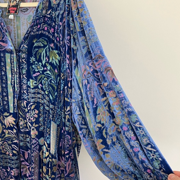 Johnny Was Floral Blue Midi Dress - Picture 6 of 15